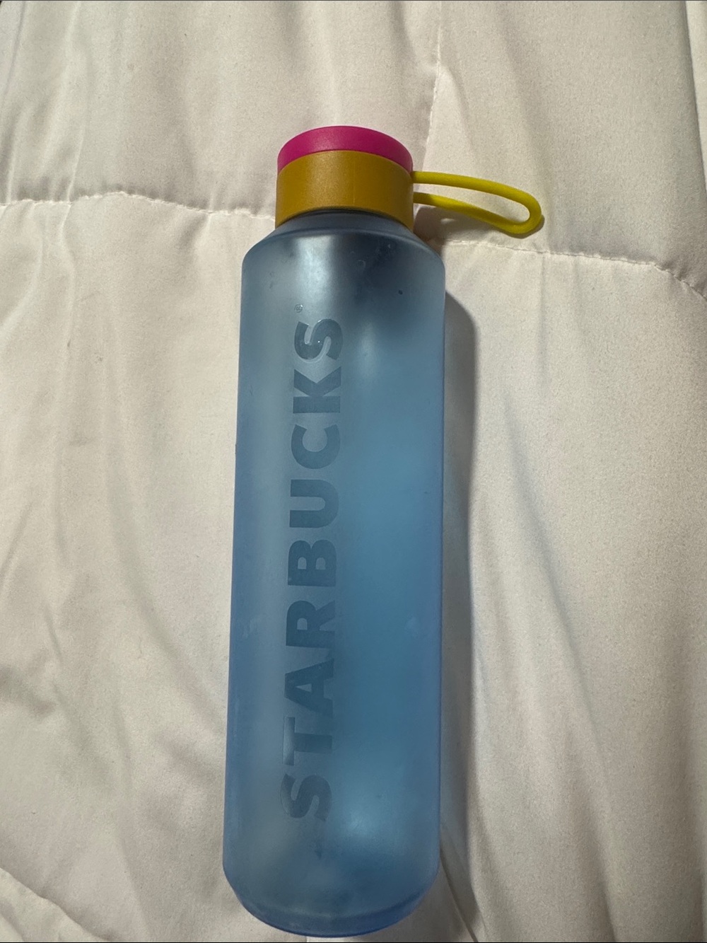 Starbucks sheet blue 24oz water bottle Neon pink yellow